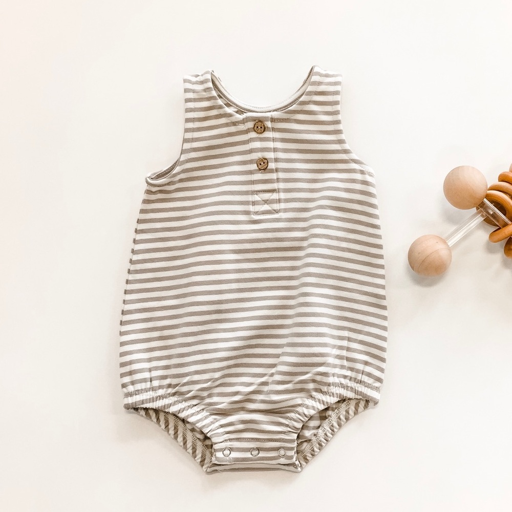 Quincy Mae striped sleeveless bubble